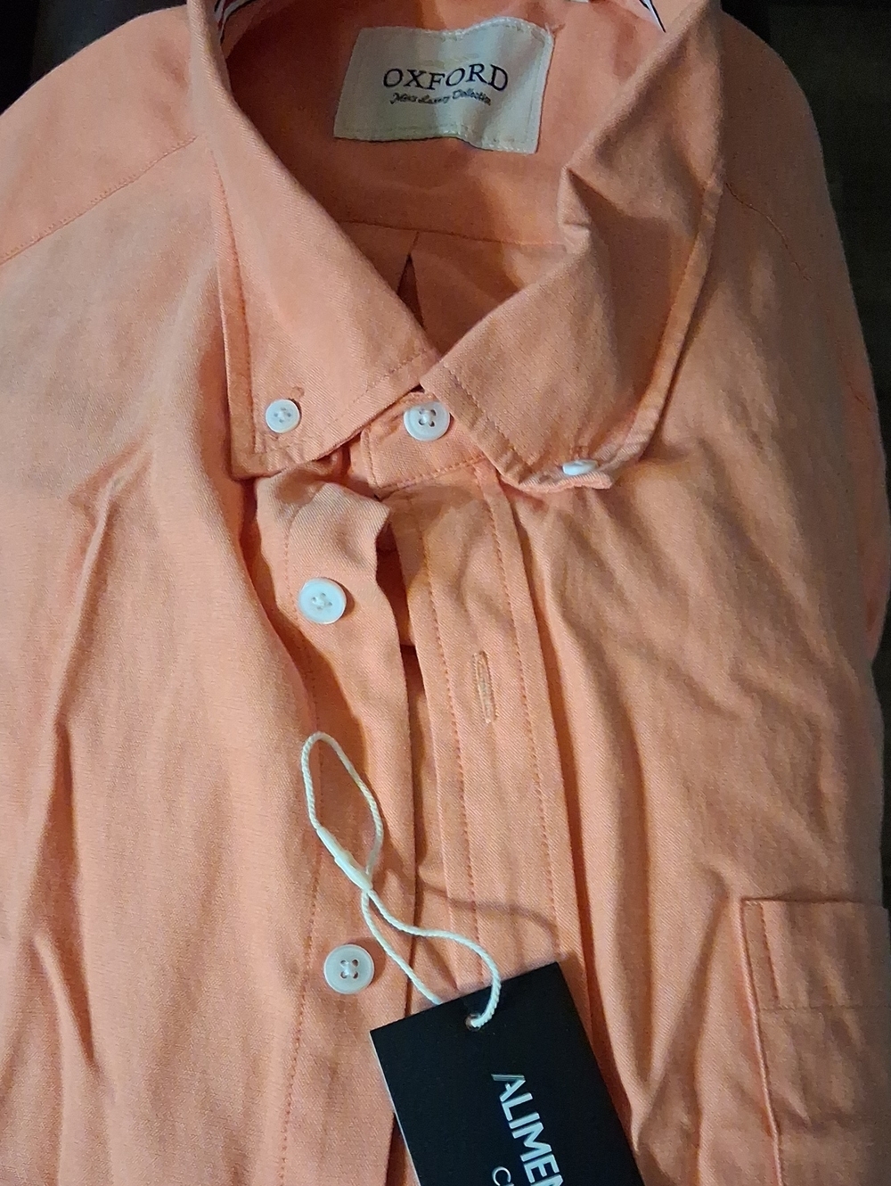 Oxford Men's Light Peach Button-Up Shirt Jacket